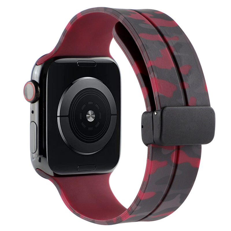 For Apple Watch Series 9 8 7 41mm 6 5 4 SE (2023) SE (2022) SE 40mm 3 2 1 38mm Magnetic Watch Band Camo Silicone Watch Strap For Apple Watch Series 9 8 7 41mm 6 5 4 SE (2023) SE (2022) SE 40mm 3 2 1 38mm Magnetic Watch Band Camo Silicone Watch Strap